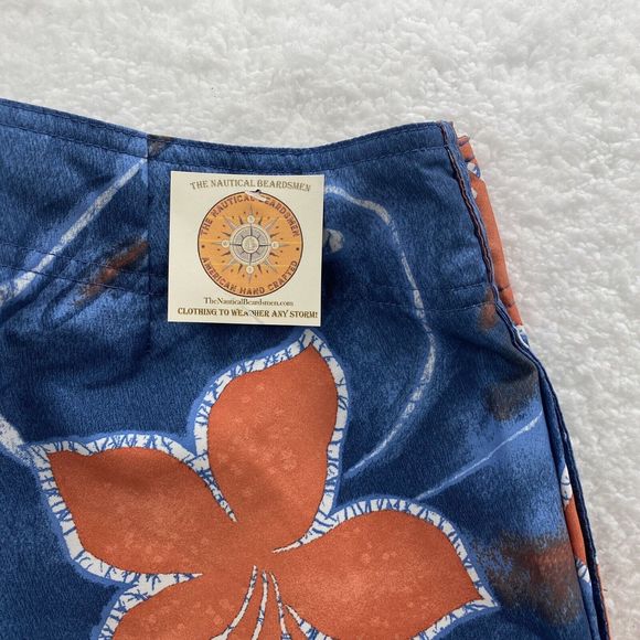 Nautica Board Shorts Men's 36 Multicolor Floral Preppy Tropical Swim Trucks - Picture 14 of 16